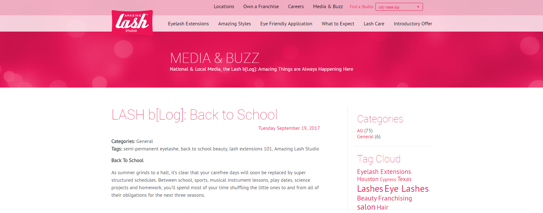 Lash blog, back to school